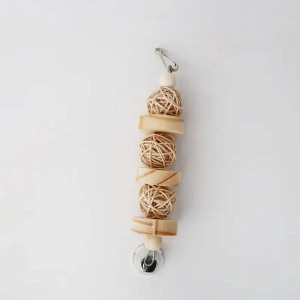 Bird Chew Toy Natural Wood Blocks Rattan Ball Parrot Entertainment Toys for Parakeet Cockatiel Lovebird Mini Macaw - Image 7