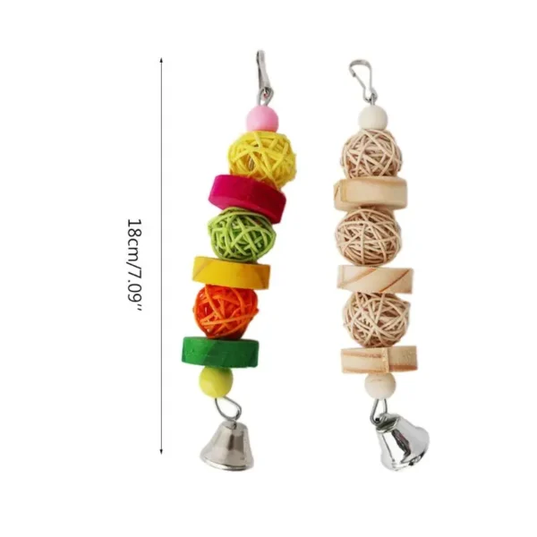 Bird Chew Toy Natural Wood Blocks Rattan Ball Parrot Entertainment Toys for Parakeet Cockatiel Lovebird Mini Macaw - Image 6