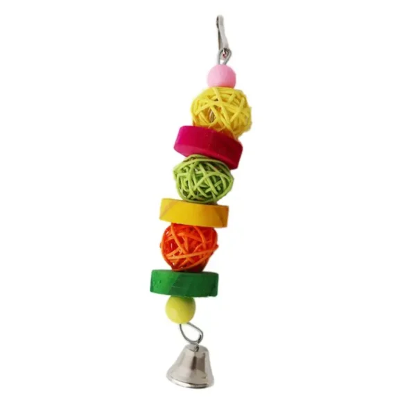 Bird Chew Toy Natural Wood Blocks Rattan Ball Parrot Entertainment Toys for Parakeet Cockatiel Lovebird Mini Macaw - Image 4