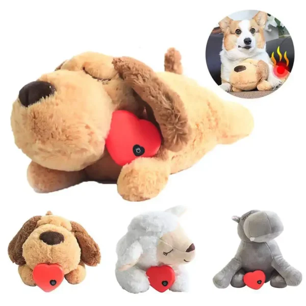 【Calming Anxiety Relief】Dog Plush Toy with Heartbeat Simulator Warm Puppy Sleep Companion Stress Relief Cuddly Toy for Anxious - Image 4
