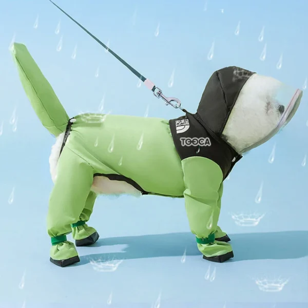 Dog Raincoat Pet Waterproof with Transparent Hooded Jumpsuit Dog Clothing Clothes for Dogs Cats Water Resistant Costume - Image 5