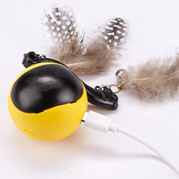 Cat Interactive Ball with Feather Tails And Sound Automatic Rolling Ball Interactive Cat Toy Ball for Cats and Kittens - Image 8