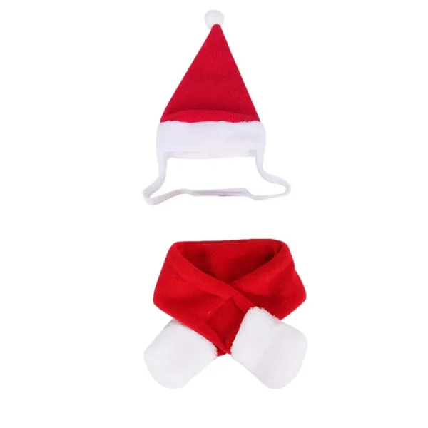Cute Winter Pet Cloak Dog Cat Christmas Clothes Warm Puppy Santa Red Scarf Hat Head Funny Christmas Pet Costume Dog Cat Cloaks - Image 3
