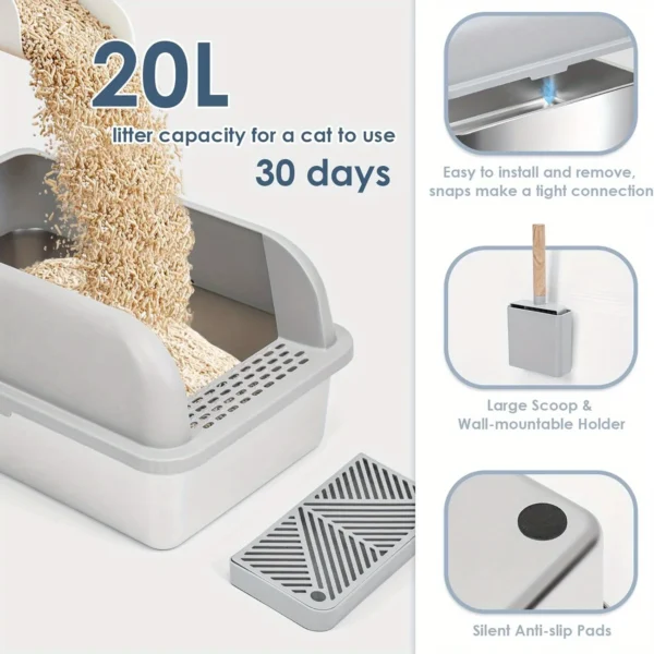 Self-Cleaning Cat Litter Box with Foot Pedal, Easy Waste Disposal, Odor Control, Large Capacity for Multiple Cats - Image 4