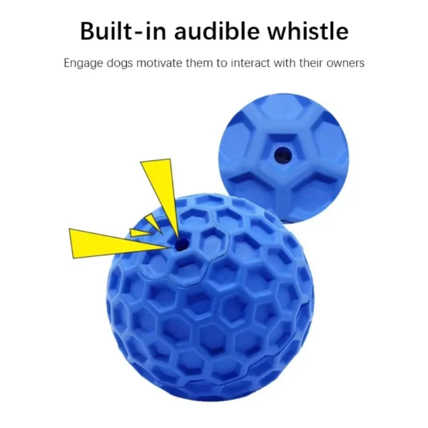 New Dog Toys Bite Resistant Interactive Throwing Sound Honeycomb Balls Natural Rubber Teething Clean Teeth Toys Pet Products - Image 4