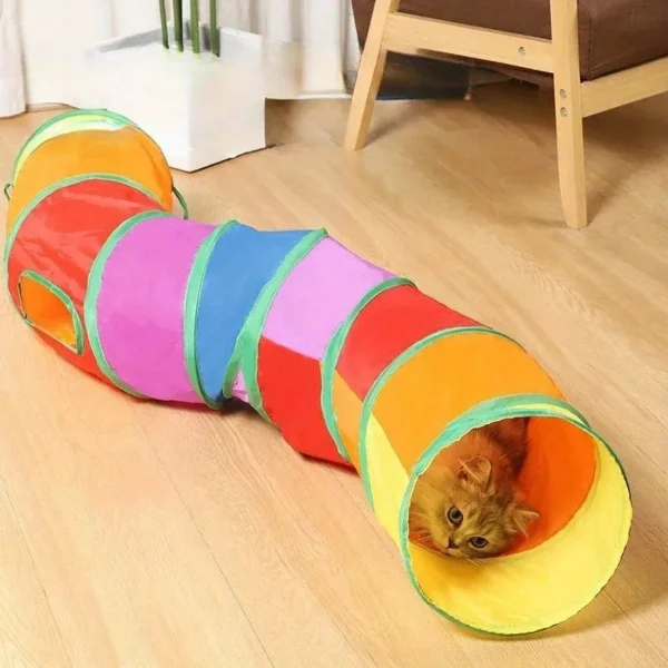 Cat Tunnel Foldable Cat Tunnel Pet Supplies Cat S T Y Pass Play Tunnel Cat Toy Breathable Drill Barrel for Indoor loud paper - Image 7