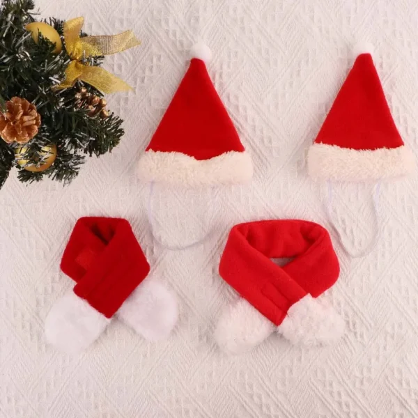 Cute Winter Pet Cloak Dog Cat Christmas Clothes Warm Puppy Santa Red Scarf Hat Head Funny Christmas Pet Costume Dog Cat Cloaks - Image 8