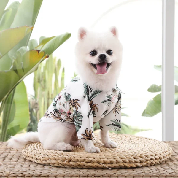 Pet Summer Cotton Shirts Hawaii Style Floral Pattern Dog Shirt Hawaiian Printed Puppy Doggie Shirt Beach Breathable Cool Clothes - Image 6