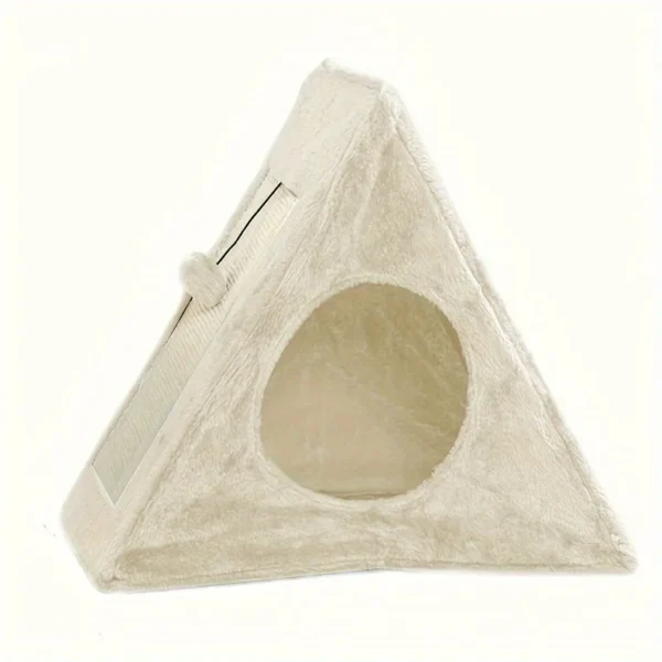 Pet bed suitable for cats under 15 pounds with plush toy ball cat scratching board - Image 3