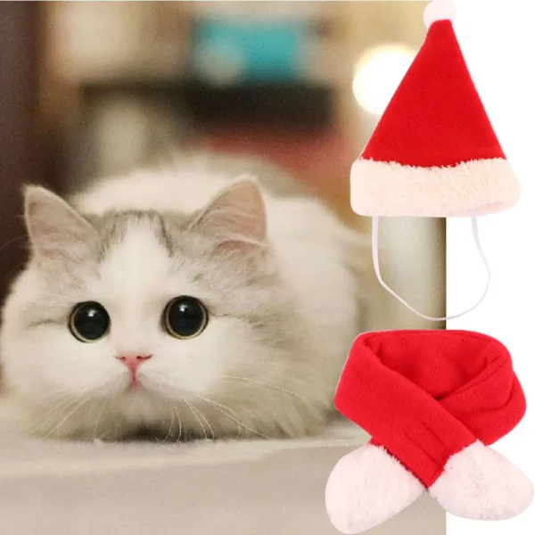 Cute Winter Pet Cloak Dog Cat Christmas Clothes Warm Puppy Santa Red Scarf Hat Head Funny Christmas Pet Costume Dog Cat Cloaks - Image 10