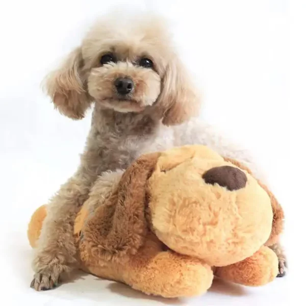 【Calming Anxiety Relief】Dog Plush Toy with Heartbeat Simulator Warm Puppy Sleep Companion Stress Relief Cuddly Toy for Anxious - Image 5