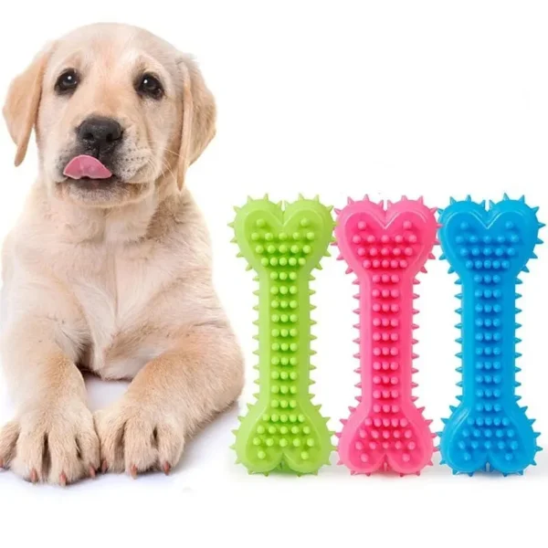1PC Pet Chew Toy Soft Rubber Bite-resistance Bone Shape Teeth Grinding Chewing Toys for Small Dogs Training Pet Supplies - Image 2