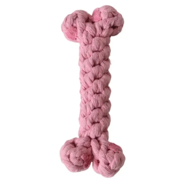 Dog Chew Toys Soft Cotton Bone Puppy Teeth Cleaning Toy 15.5cm/6.1 Inches Aggressive Chewers Dog Toy Pet Teeth Cleaning - Image 3